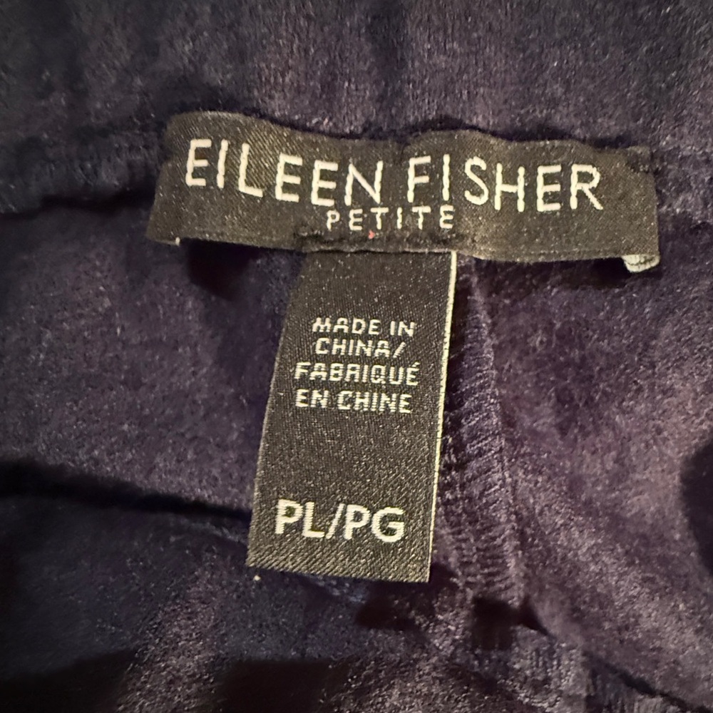 Eileen Fisher Cropped Navy Wool pull On Pants. Siz P/lg - Picture 7 of 7